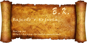 Bajczár Kriszta névjegykártya